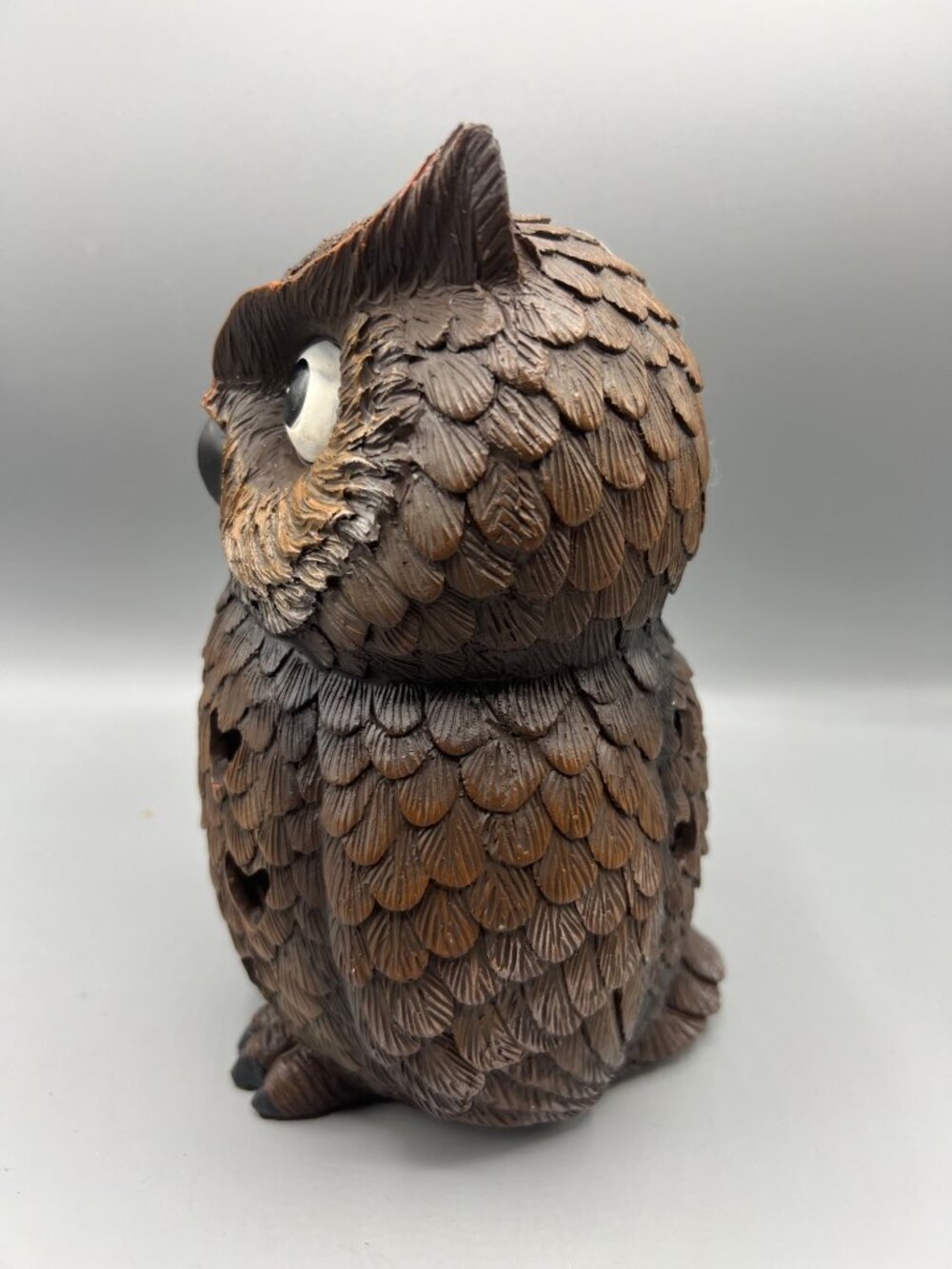 Colour Changing Owl 8" Tall Table Decor Inside or Outdoor Halloween Bird Scare - Picture 4 of 16